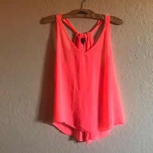 Coral racer back blouse